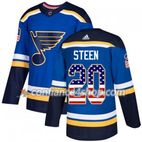 Adidas Maillot de Hockey St. Louis Blues Alexander Steen 20 2017-2018 Bleu USA Flag Fashion Authentic - Homme